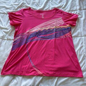 Ideology Womens Size 2X Top Short Sleeve T Shirt Tee Pink Breathable Yoga Active